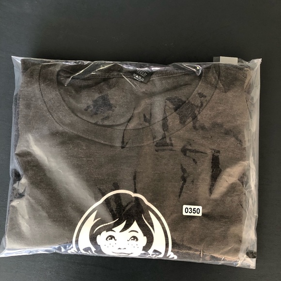 Wendy's Crew Employee Gray Uniform T Shirt Frosty Sz L - Picture 7 of 8